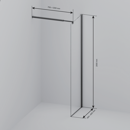 Paroi de douche avec revêtement Nano - Or brillant - 60 cm - Lima
