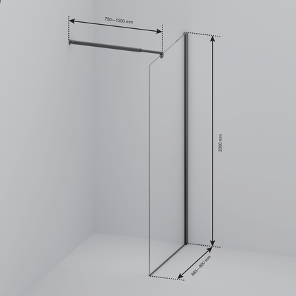 Paroi de douche avec traitement Nano - Or brillant - 90 x 200 cm - Lima