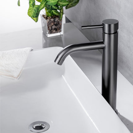 Robinet de lavabo avec vasque à poser - Gun Metal - Jasmin