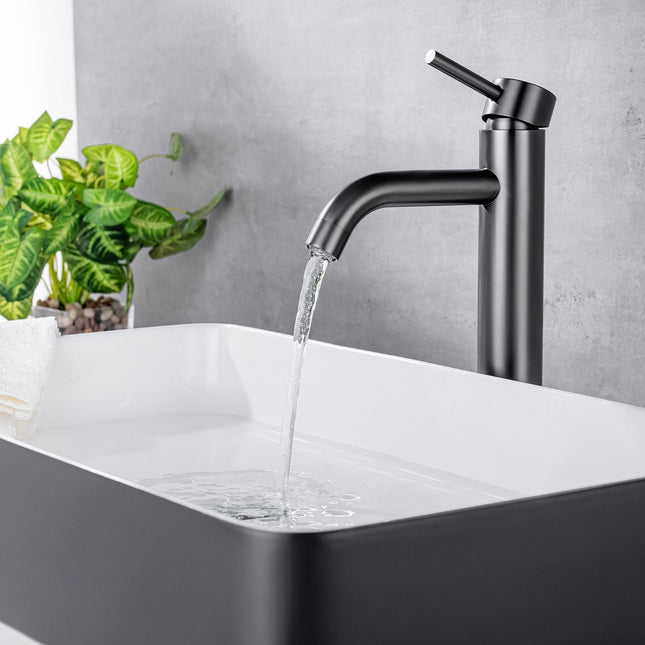Robinet de lavabo avec vasque à poser - Gun Metal - Jasmin