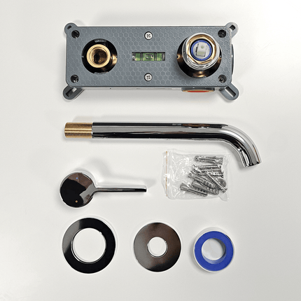 Mitigeur lavabo encastré design épuré avec vasque - chromé - KEPLER