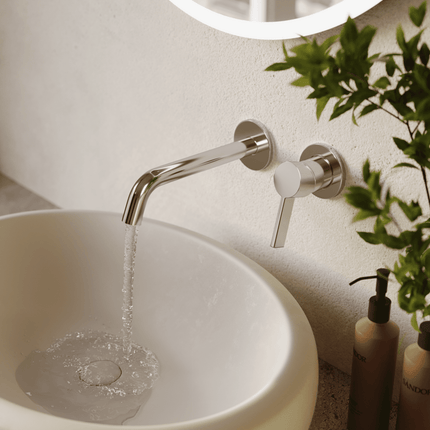 Mitigeur lavabo encastré design épuré avec vasque - chromé - KEPLER