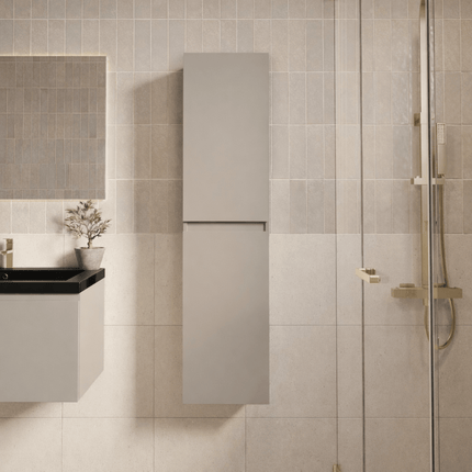 Ensemble meuble suspendu avec vasque noire - Greige - 60 cm - Sorrento
