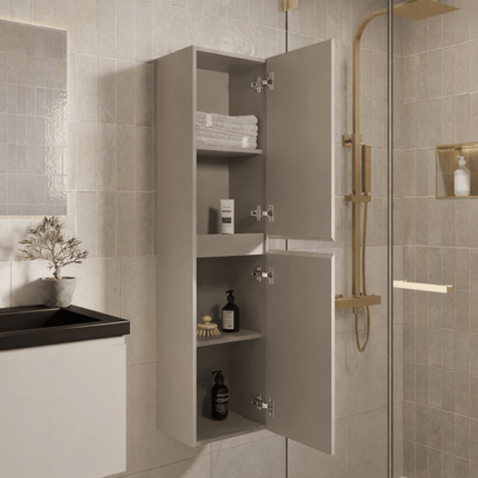 Ensemble meuble suspendu avec vasque noire - Greige - 60 cm - Sorrento