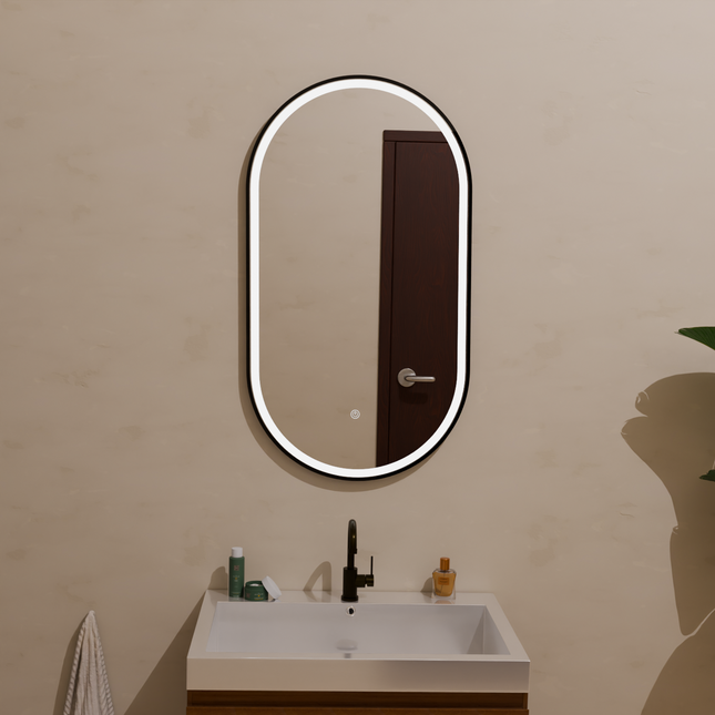 Miroir de salle de bains LED avec éclairage réglable - 50 x 90 cm - Leipzig