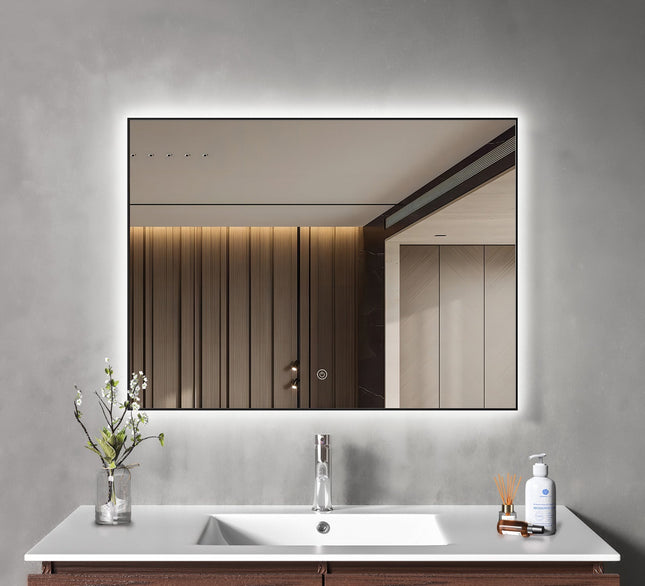 Miroir LED avec fonction anti-buée - 80 x 60 cm - LYON