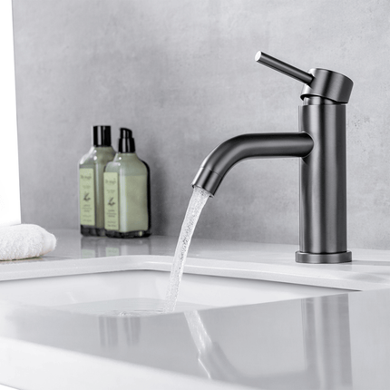 Mitigeur de lavabo bec haut finition Gun Metal - MACY