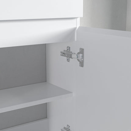 Meuble suspendu blanc brillant avec vasque blanche - 40 cm - MALIBU