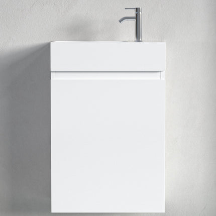 Meuble suspendu blanc brillant avec vasque blanche - 40 cm - MALIBU