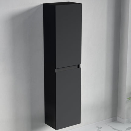 Armoire colonne design épuré sans poignées - noir mat - 35 cm - Marbella