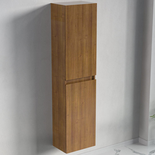 Armoire colonne design sans poignées - chêne chaud - 35 cm - Marbella