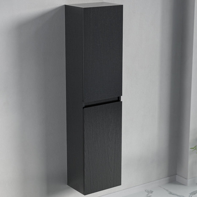 Armoire colonne suspendue finition chêne noir - 35 cm - Marbella