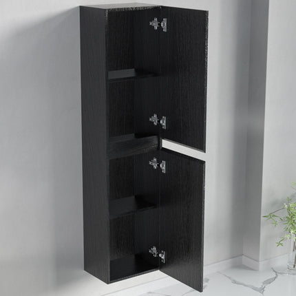 Armoire colonne suspendue finition chêne noir - 35 cm - Marbella