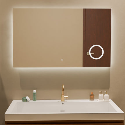 Miroir de salle de bain anti-buée avec éclairage LED modulable - 100 x 60 cm - Marseille
