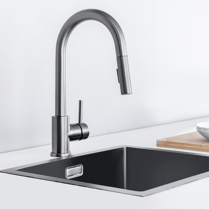 Mitigeur de cuisine design Gun Metal avec bec extractible - Gun Metal - Mason