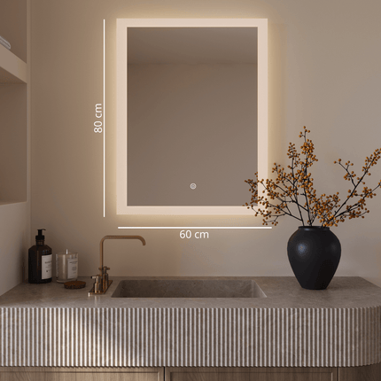 Miroir avec éclairage LED et système anti-buée - 60 cm - Orlando