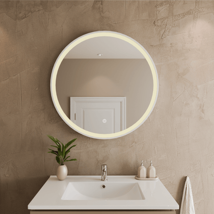 Miroir de salle de bain LED avec fonction anti-buée - blanc - 80 cm - Oslo