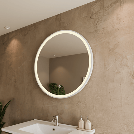 Miroir de salle de bain LED avec fonction anti-buée - blanc - 80 cm - Oslo