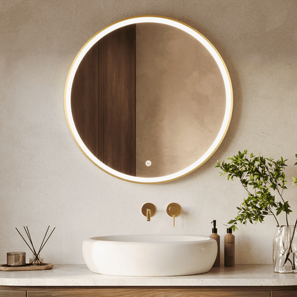 Miroir de salle de bains avec fonction anti-buée et éclairage LED réglable - 80 cm - PARIS