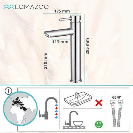 Robinet de lavabo avec aérateur Neoperl® intégré - chrome brillant - Pégase