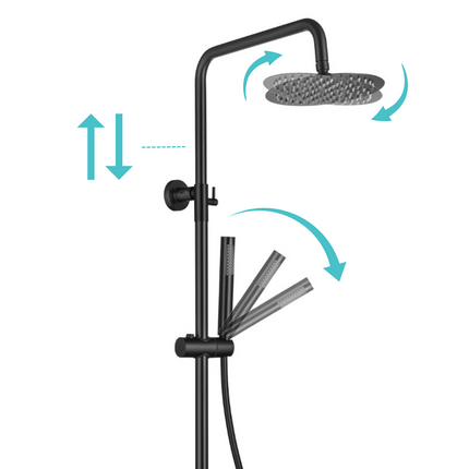 Douche pluie élégante avec mitigeur thermostatique - noire - Pandora