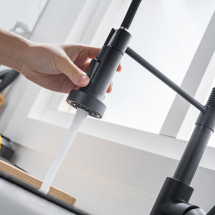 Mitigeur de cuisine moderne avec douchette extractible et revêtement CleanPlus - SAPPHIRE