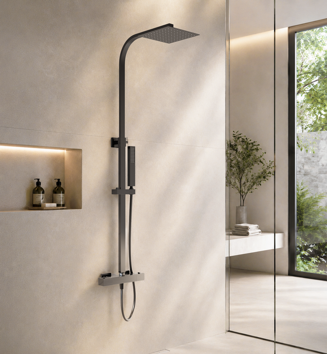 Douche pluie avec mitigeur thermostatique - Chrome - Calea