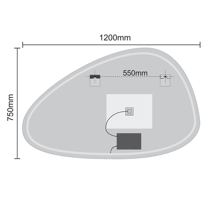 Miroir de salle de bain LED avec éclairage réglable - 120 x 75 cm - Sevilla