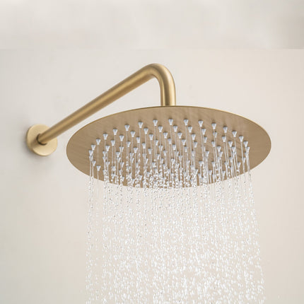Douche encastrée finition or brossé avec robinetterie intégrée - Solara