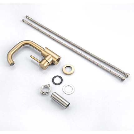 Mitigeur de lavabo design avec cartouche céramique - doré - Stellar