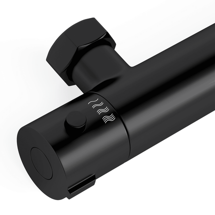 Mitigeur thermostatique de douche avec régulation thermostatique - noir mat - 15 cm