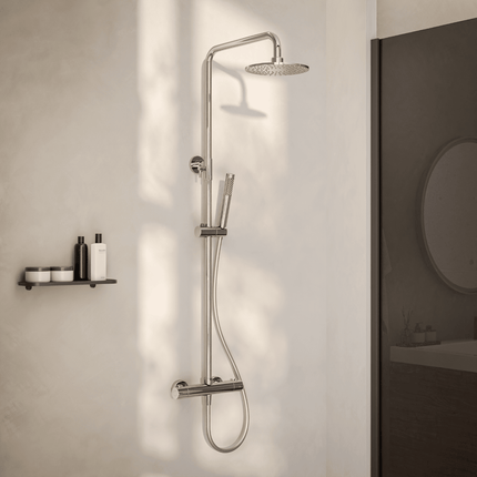 Douche à effet pluie avec mitigeur thermostatique - chrome - Vincenzo