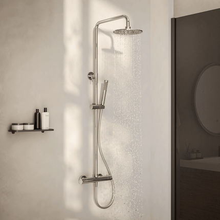 Douche à effet pluie avec mitigeur thermostatique - chrome - Vincenzo