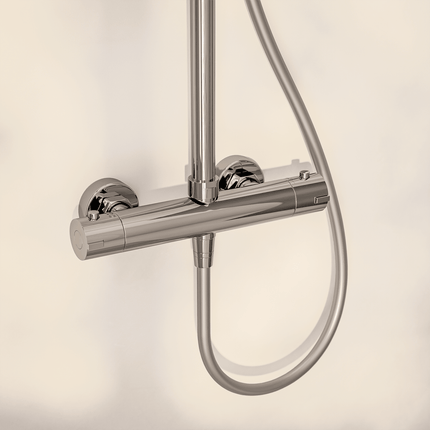 Douche à effet pluie avec mitigeur thermostatique - chrome - Vincenzo