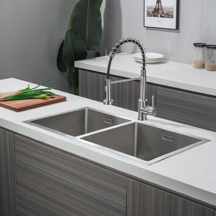 Évier double avec cuves profondes - acier inoxydable - 34-40 - Windsor