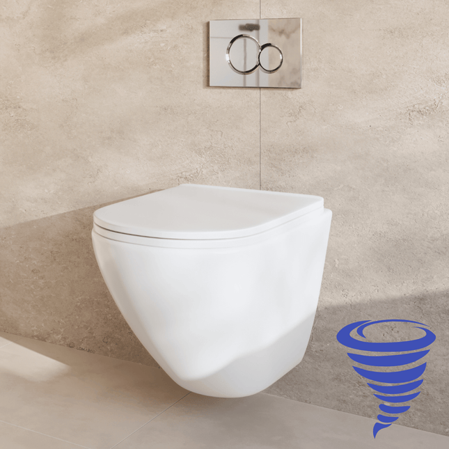 Toilette suspendue design avec réservoir encastré - Blanc - Linea