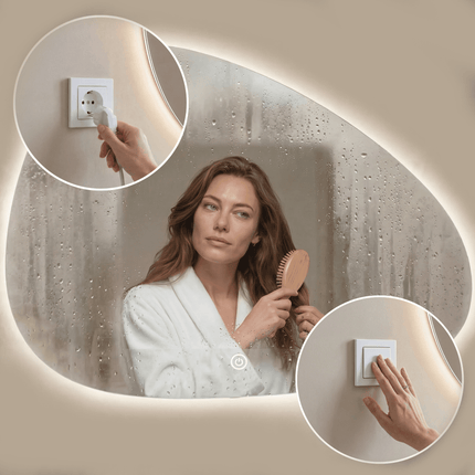 Miroir salle de bain LED avec fonction anti-buée - 100 cm - Valencia
